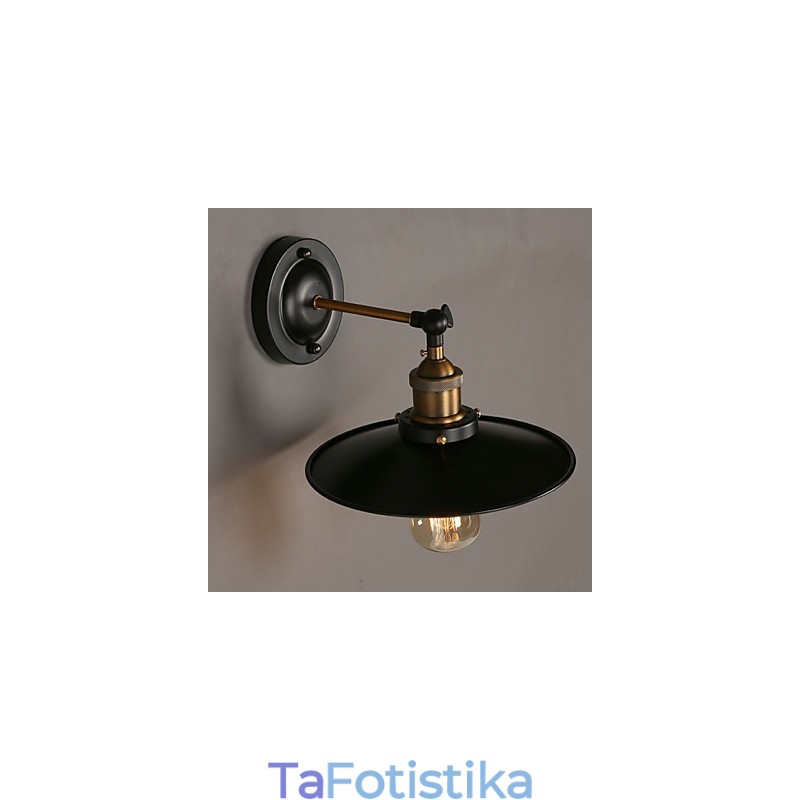 Επιτοίχιο φωτιστικό Creative Nordic Light, Μαύρη ομπρέλα με μονό κεφάλι που αποκαθιστά το φως των αρχαίων τρόπων