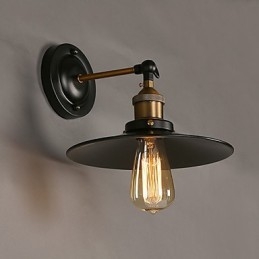 Επιτοίχιο φωτιστικό Creative Nordic Light, Μαύρη ομπρέλα με μονό κεφάλι που αποκαθιστά το φως των αρχαίων τρόπων