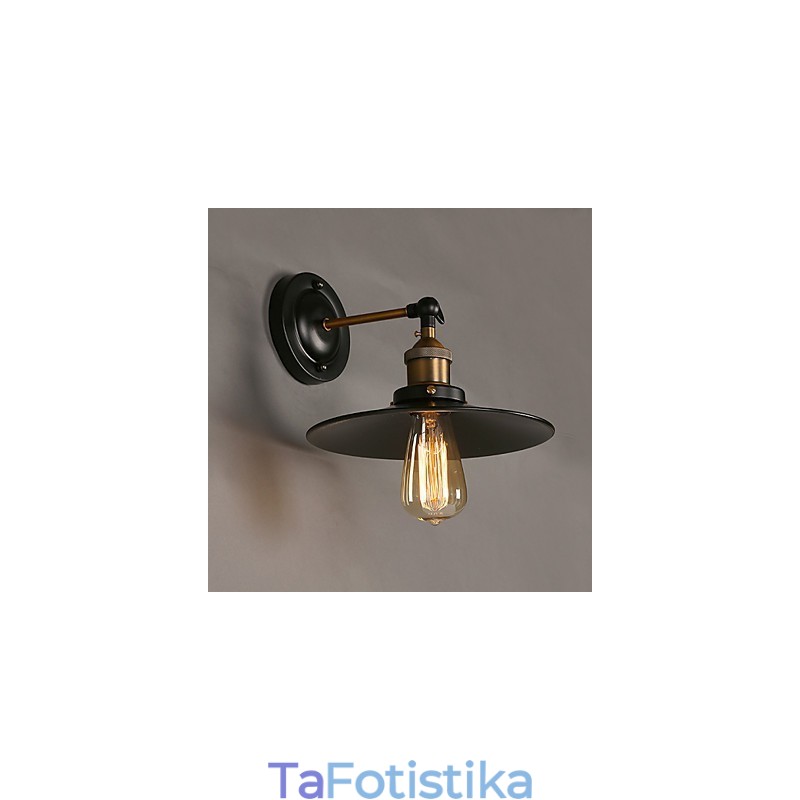 Επιτοίχιο φωτιστικό Creative Nordic Light, Μαύρη ομπρέλα με μονό κεφάλι που αποκαθιστά το φως των αρχαίων τρόπων