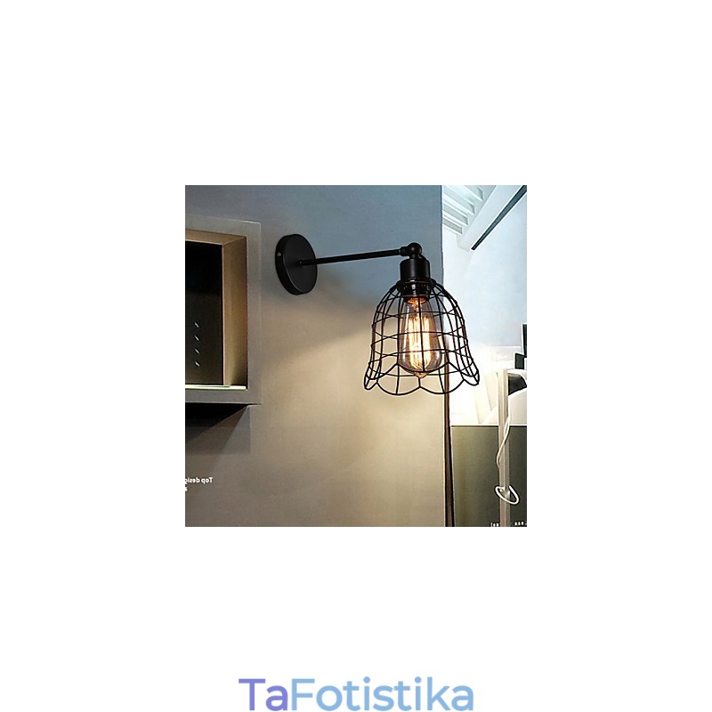 Επιτοίχιο φωτιστικό Single Head Industrial Wind Contracted Europe Type Φωτιστικό τοίχου από σφυρήλατο σίδερο