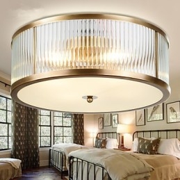 Παραδοσιακό Classic Rustic Lodge Brass Metal Flush Mount