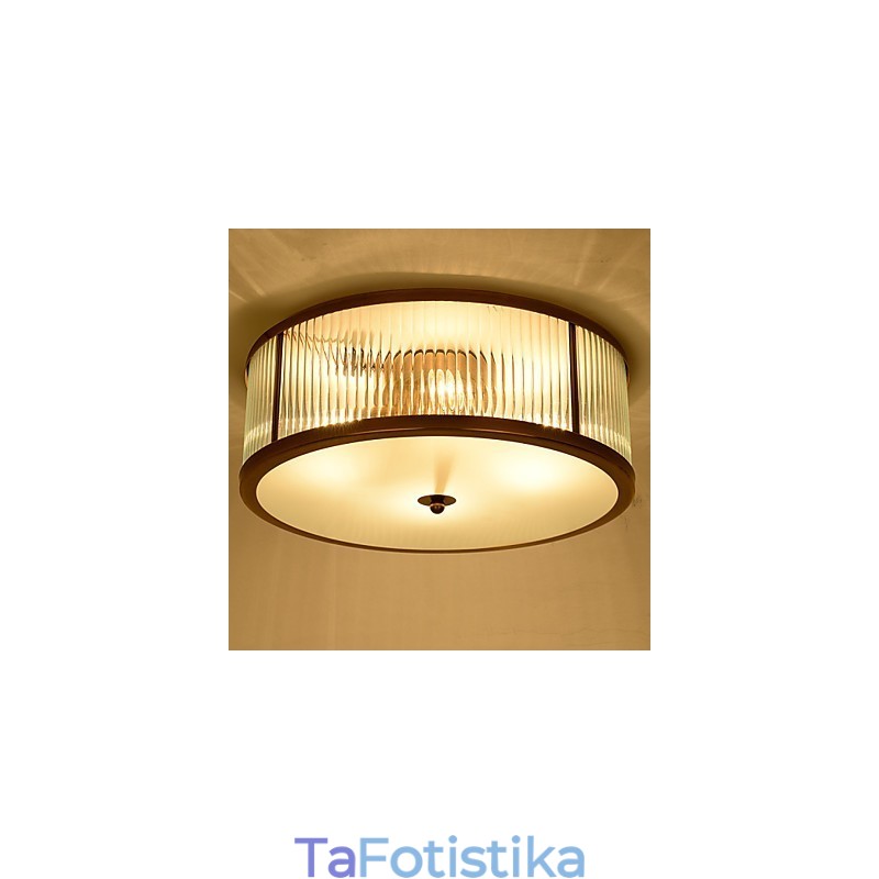 Παραδοσιακό Classic Rustic Lodge Brass Metal Flush Mount