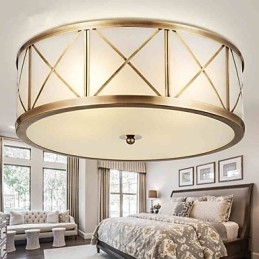 Παραδοσιακό Classic Rustic Lodge Brass Metal Flush Mount