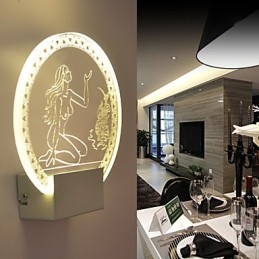 Ακρυλικό Επιτοίχιο Φωτιστικό PVC Light Chip Μοντέρνο Σύγχρονο Μέταλλο 5W