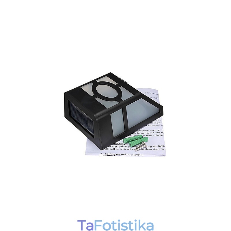 Θερμό Κίτρινο Φωτιστικό Επιτοίχιας Βάσης 2 Φαναριού με ηλιακή ενέργεια