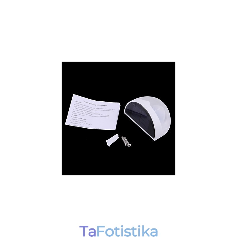 Ηλιακή Αδιάβροχη Λάμπα IP55 Λευκό + Μαύρο