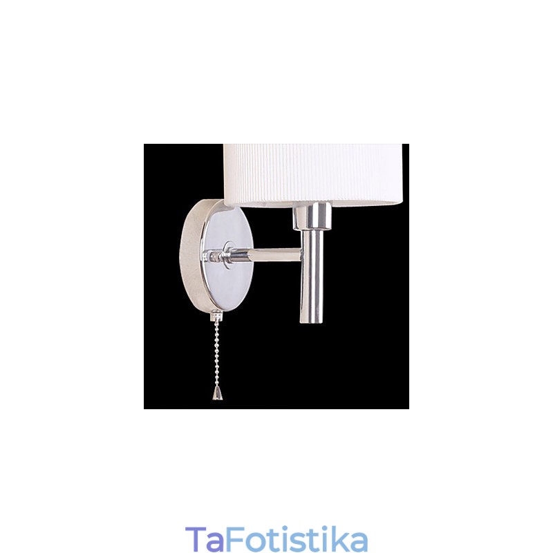 Κομψό μεταλλικό και υφασμάτινο φωτιστικό τοίχου με χαρακτηριστικό 1 φως σε λευκό κύλινδρο