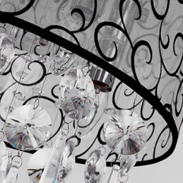 Σύγχρονη μοντέρνα βάση Drum Crystal Electroped Metal Flush Mount