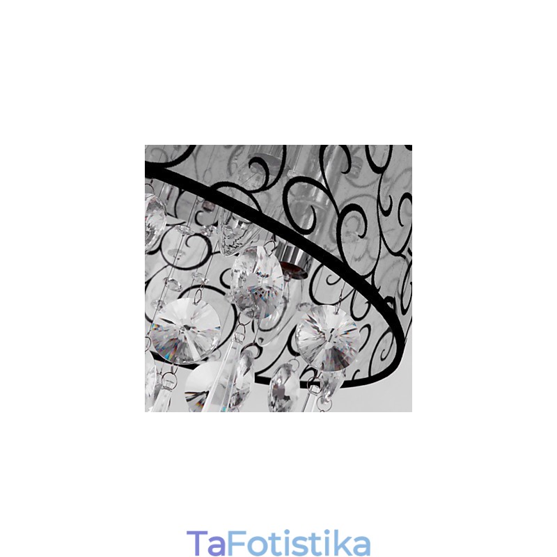 Σύγχρονη μοντέρνα βάση Drum Crystal Electroped Metal Flush Mount
