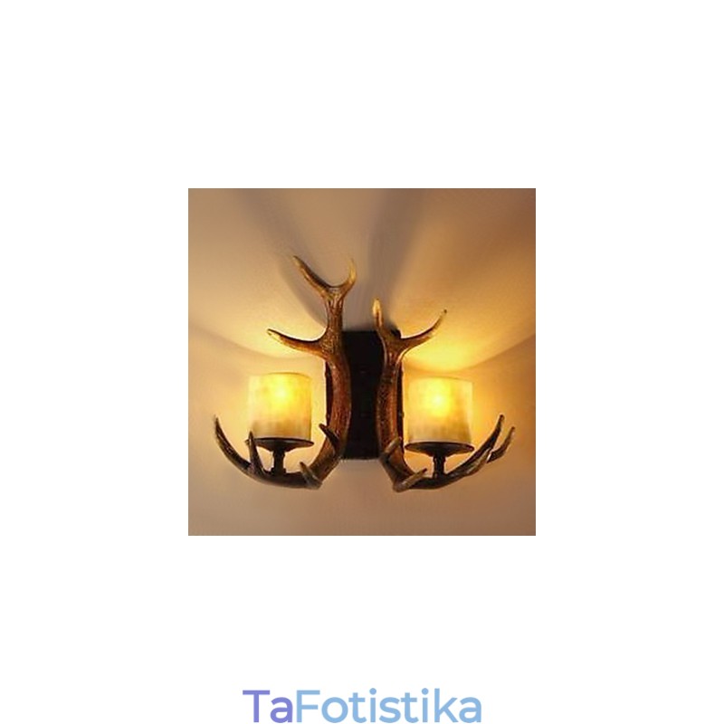 Φωτιστικό τοίχου με 2 φώτα σε κέρατα