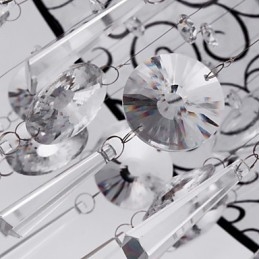Σύγχρονη μοντέρνα βάση Drum Crystal Electroped Metal Flush Mount