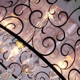 Σύγχρονη μοντέρνα βάση Drum Crystal Electroped Metal Flush Mount