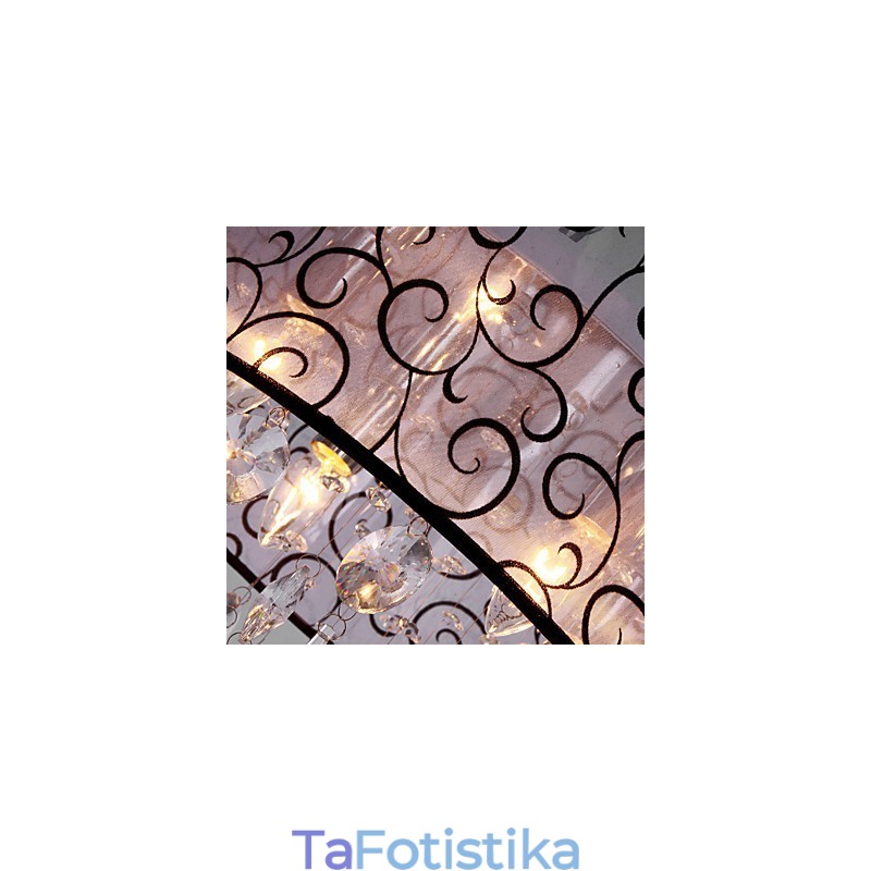 Σύγχρονη μοντέρνα βάση Drum Crystal Electroped Metal Flush Mount