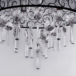 Σύγχρονη μοντέρνα βάση Drum Crystal Electroped Metal Flush Mount
