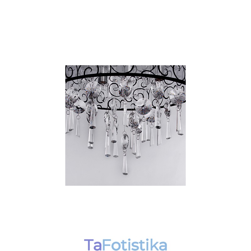 Σύγχρονη μοντέρνα βάση Drum Crystal Electroped Metal Flush Mount