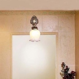 Φωτιστικό Τοίχου Μπάνιου 1 Light Κλασικό Μεταλλικό Γυαλί