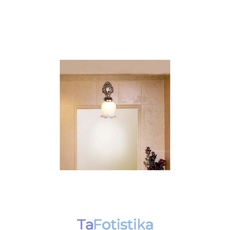 Φωτιστικό Τοίχου Μπάνιου 1 Light Κλασικό Μεταλλικό Γυαλί