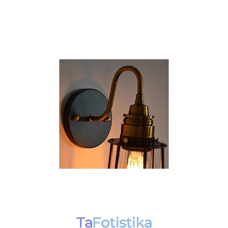 Μινιμαλιστικό καλλιτεχνικό φωτιστικό τοίχου με μαύρο μεταλλικό σκελετό απόχρωση