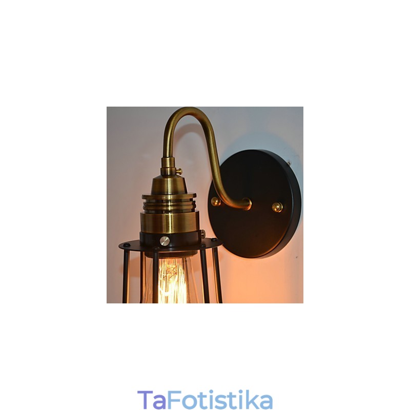 Μινιμαλιστικό καλλιτεχνικό φωτιστικό τοίχου με μαύρο μεταλλικό σκελετό απόχρωση