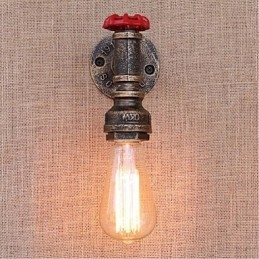 Nostalgia Simple Water Pipe Διακοσμητικό Μικρό Επιτοίχιο Φωτιστικό τοίχου