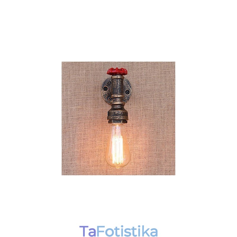 Nostalgia Simple Water Pipe Διακοσμητικό Μικρό Επιτοίχιο Φωτιστικό τοίχου