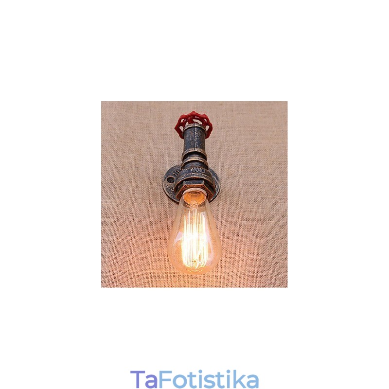 Nostalgia Simple Water Pipe Διακοσμητικό Μικρό Επιτοίχιο Φωτιστικό τοίχου