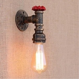 Nostalgia Simple Water Pipe Διακοσμητικό Μικρό Επιτοίχιο Φωτιστικό τοίχου