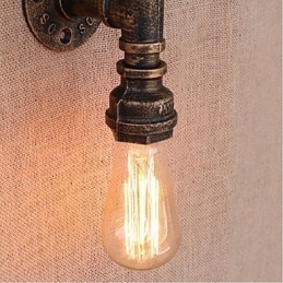 Nostalgia Simple Water Pipe Διακοσμητικό Μικρό Επιτοίχιο Φωτιστικό τοίχου