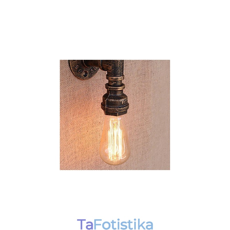 Nostalgia Simple Water Pipe Διακοσμητικό Μικρό Επιτοίχιο Φωτιστικό τοίχου