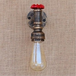 Nostalgia Simple Water Pipe Διακοσμητικό Μικρό Επιτοίχιο Φωτιστικό τοίχου