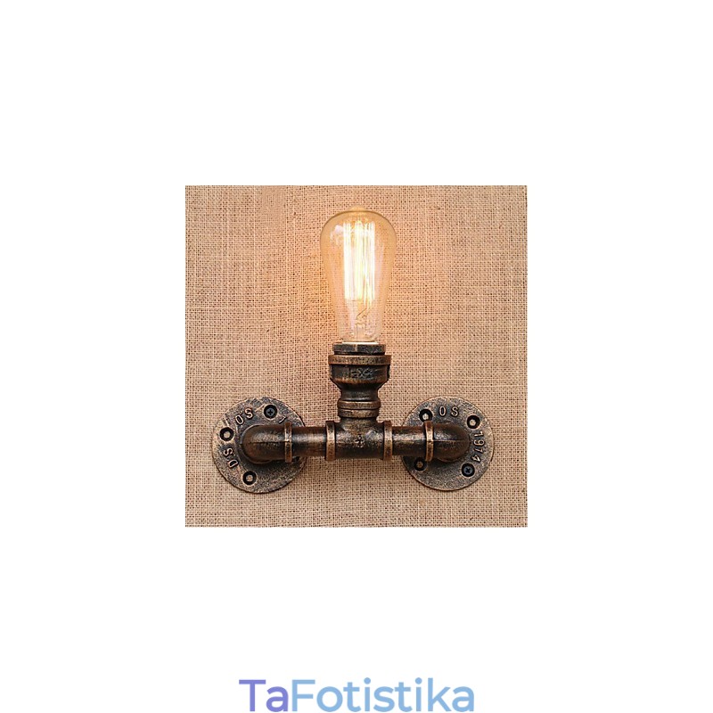Nostalgia Simple Water Pipe Διακοσμητικό Μικρό Επιτοίχιο Φωτιστικό τοίχου
