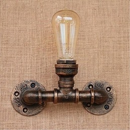 Nostalgia Simple Water Pipe Διακοσμητικό Μικρό Επιτοίχιο Φωτιστικό τοίχου