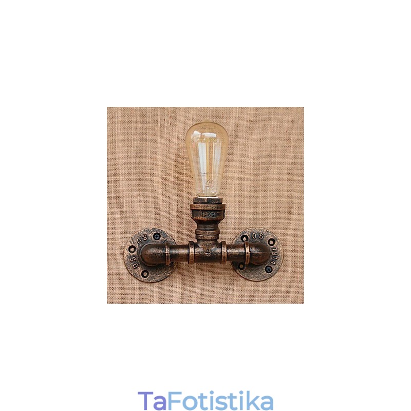 Nostalgia Simple Water Pipe Διακοσμητικό Μικρό Επιτοίχιο Φωτιστικό τοίχου