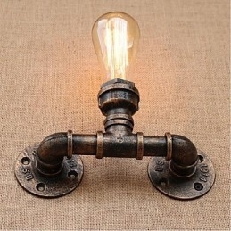 Nostalgia Simple Water Pipe Διακοσμητικό Μικρό Επιτοίχιο Φωτιστικό τοίχου