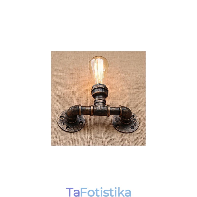 Nostalgia Simple Water Pipe Διακοσμητικό Μικρό Επιτοίχιο Φωτιστικό τοίχου