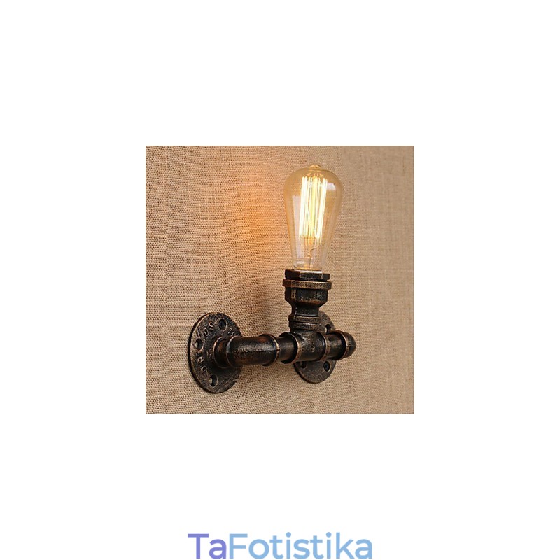 Nostalgia Simple Water Pipe Διακοσμητικό Μικρό Επιτοίχιο Φωτιστικό τοίχου