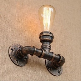 Nostalgia Simple Water Pipe Διακοσμητικό Μικρό Επιτοίχιο Φωτιστικό τοίχου