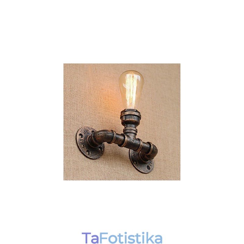 Nostalgia Simple Water Pipe Διακοσμητικό Μικρό Επιτοίχιο Φωτιστικό τοίχου