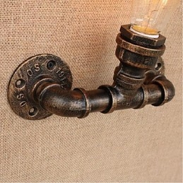 Nostalgia Simple Water Pipe Διακοσμητικό Μικρό Επιτοίχιο Φωτιστικό τοίχου