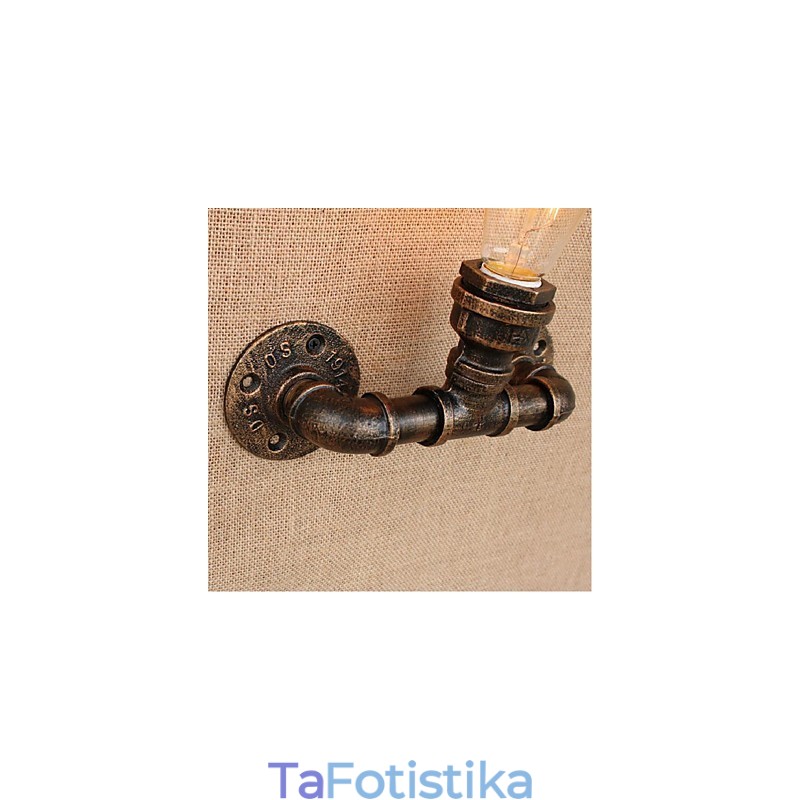 Nostalgia Simple Water Pipe Διακοσμητικό Μικρό Επιτοίχιο Φωτιστικό τοίχου