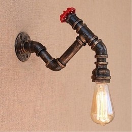 Nostalgia Simple Water Pipe Διακοσμητικό Μικρό Επιτοίχιο Φωτιστικό τοίχου