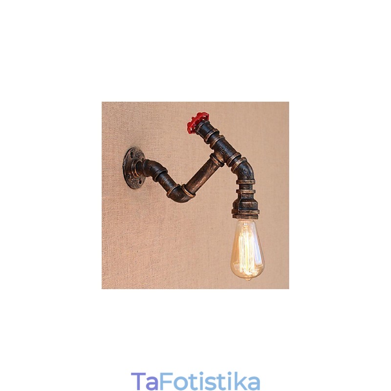 Nostalgia Simple Water Pipe Διακοσμητικό Μικρό Επιτοίχιο Φωτιστικό τοίχου