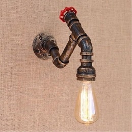 Nostalgia Simple Water Pipe Διακοσμητικό Μικρό Επιτοίχιο Φωτιστικό τοίχου