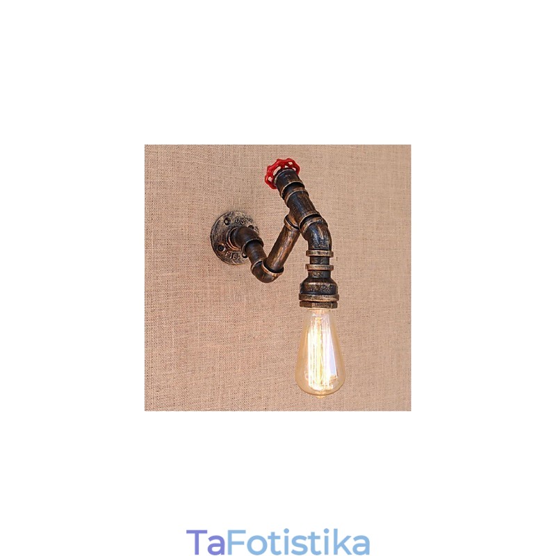 Nostalgia Simple Water Pipe Διακοσμητικό Μικρό Επιτοίχιο Φωτιστικό τοίχου