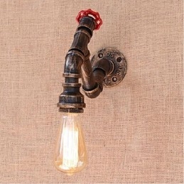 Nostalgia Simple Water Pipe Διακοσμητικό Μικρό Επιτοίχιο Φωτιστικό τοίχου