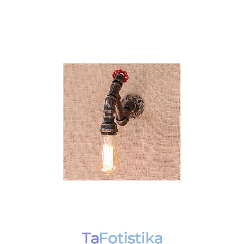 Nostalgia Simple Water Pipe Διακοσμητικό Μικρό Επιτοίχιο Φωτιστικό τοίχου
