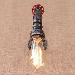 Nostalgia Simple Water Pipe Διακοσμητικό Μικρό Επιτοίχιο Φωτιστικό τοίχου