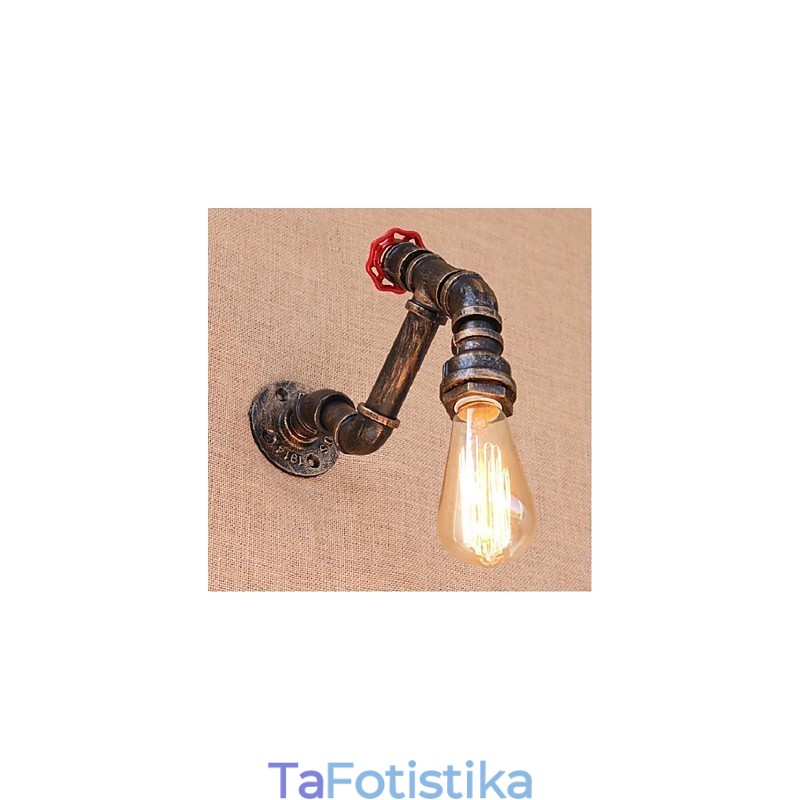 Nostalgia Simple Water Pipe Διακοσμητικό Μικρό Επιτοίχιο Φωτιστικό τοίχου