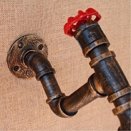 Nostalgia Simple Water Pipe Διακοσμητικό Μικρό Επιτοίχιο Φωτιστικό τοίχου