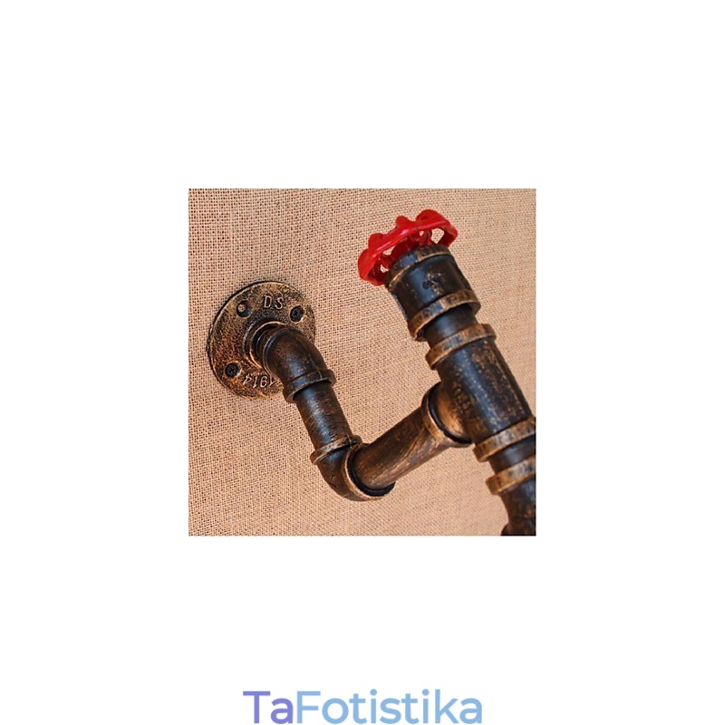 Nostalgia Simple Water Pipe Διακοσμητικό Μικρό Επιτοίχιο Φωτιστικό τοίχου